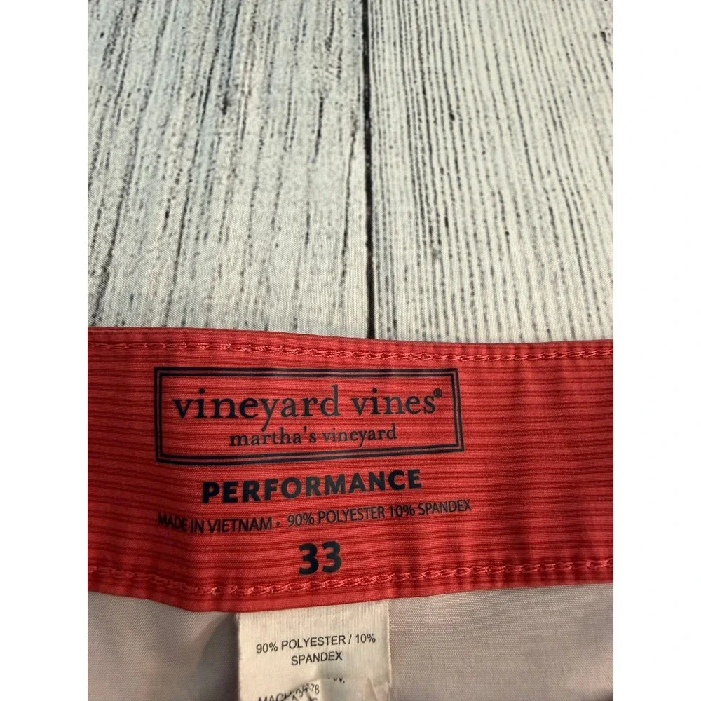 Vineyard Vines Mens Performance Board Shorts Red Navy Striped Swim Trunks 33